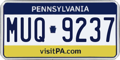 PA license plate MUQ9237