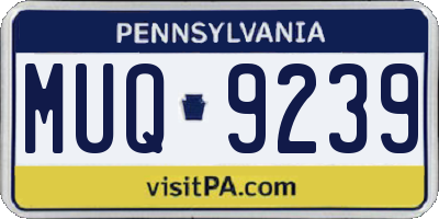 PA license plate MUQ9239