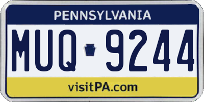 PA license plate MUQ9244