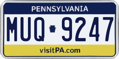 PA license plate MUQ9247
