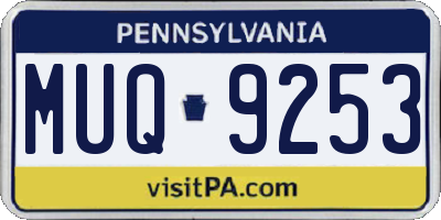 PA license plate MUQ9253
