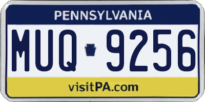 PA license plate MUQ9256