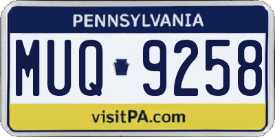 PA license plate MUQ9258