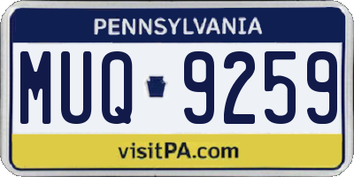 PA license plate MUQ9259