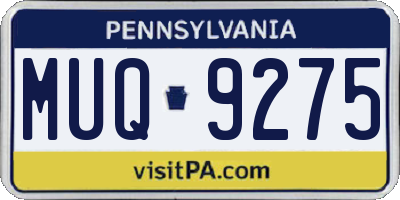 PA license plate MUQ9275
