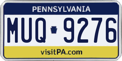 PA license plate MUQ9276