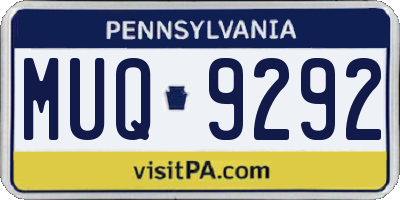 PA license plate MUQ9292