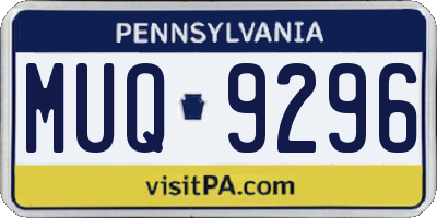 PA license plate MUQ9296