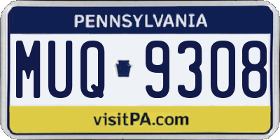 PA license plate MUQ9308