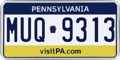 PA license plate MUQ9313