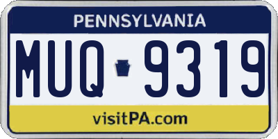 PA license plate MUQ9319