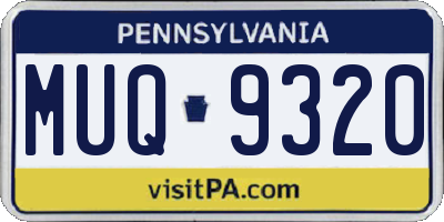 PA license plate MUQ9320