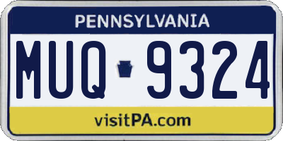 PA license plate MUQ9324