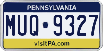 PA license plate MUQ9327