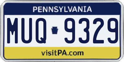 PA license plate MUQ9329