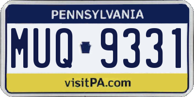 PA license plate MUQ9331