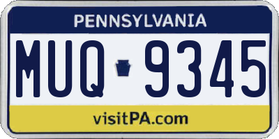 PA license plate MUQ9345