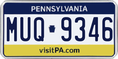 PA license plate MUQ9346