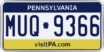 PA license plate MUQ9366