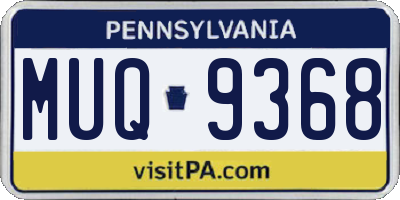 PA license plate MUQ9368