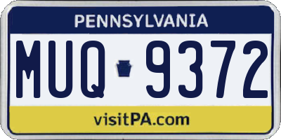 PA license plate MUQ9372