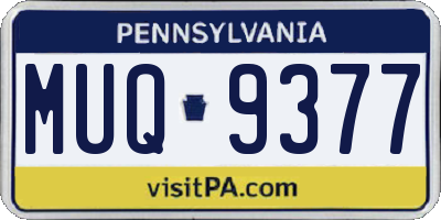 PA license plate MUQ9377