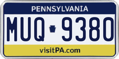 PA license plate MUQ9380