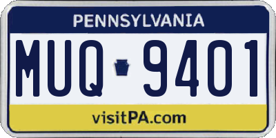 PA license plate MUQ9401