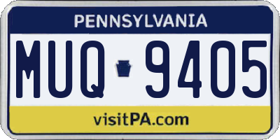 PA license plate MUQ9405