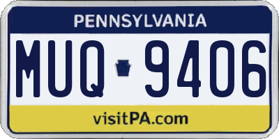 PA license plate MUQ9406