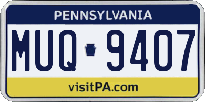 PA license plate MUQ9407