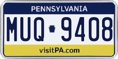PA license plate MUQ9408
