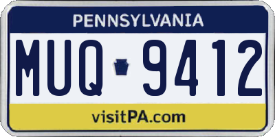 PA license plate MUQ9412