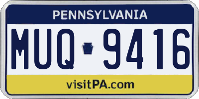 PA license plate MUQ9416