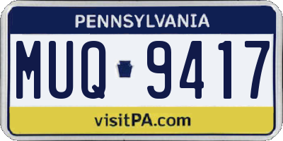 PA license plate MUQ9417