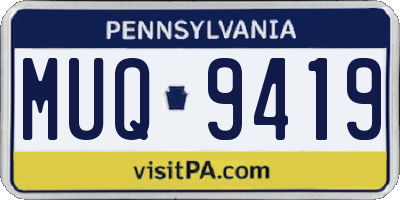 PA license plate MUQ9419
