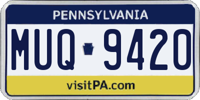 PA license plate MUQ9420