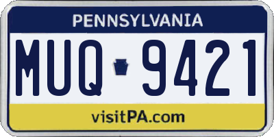PA license plate MUQ9421