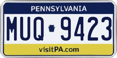 PA license plate MUQ9423