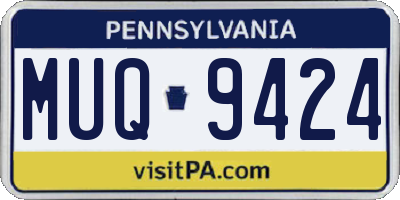PA license plate MUQ9424
