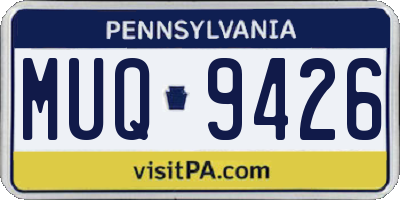 PA license plate MUQ9426