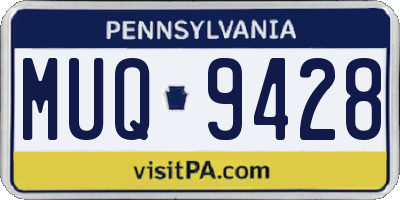 PA license plate MUQ9428