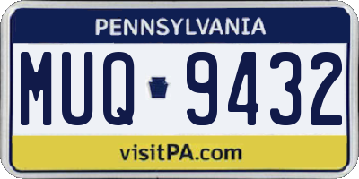 PA license plate MUQ9432