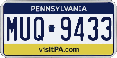 PA license plate MUQ9433