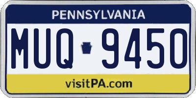 PA license plate MUQ9450