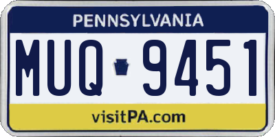 PA license plate MUQ9451