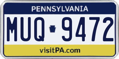 PA license plate MUQ9472