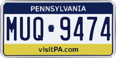 PA license plate MUQ9474