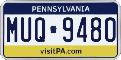 PA license plate MUQ9480