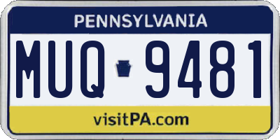 PA license plate MUQ9481